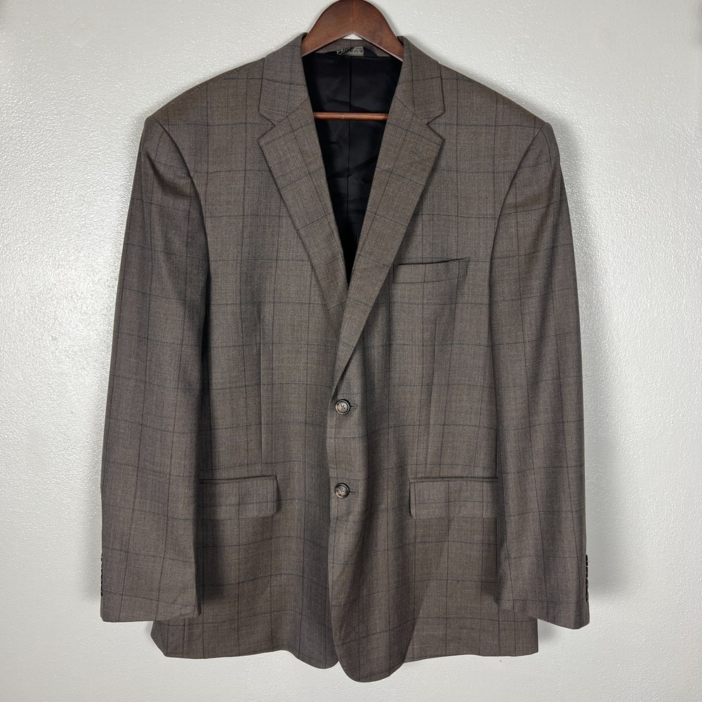 Jos. A. Bank Travelers‎ Collection Tailored Fit Sport Coat Mens 46R Brown Wool
